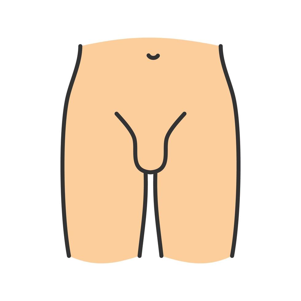 Male groin color icon. Isolated vector illustration