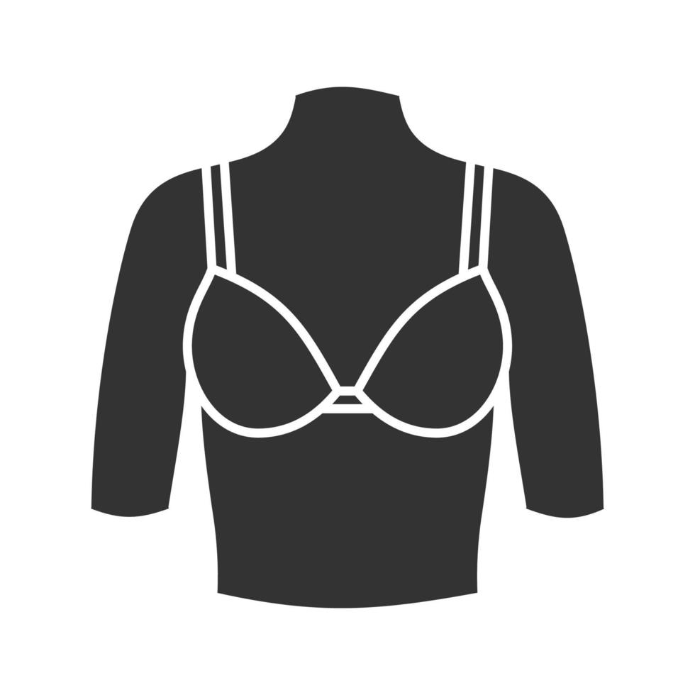 Female breast flat design long shadow glyph icon. Bust. Vector