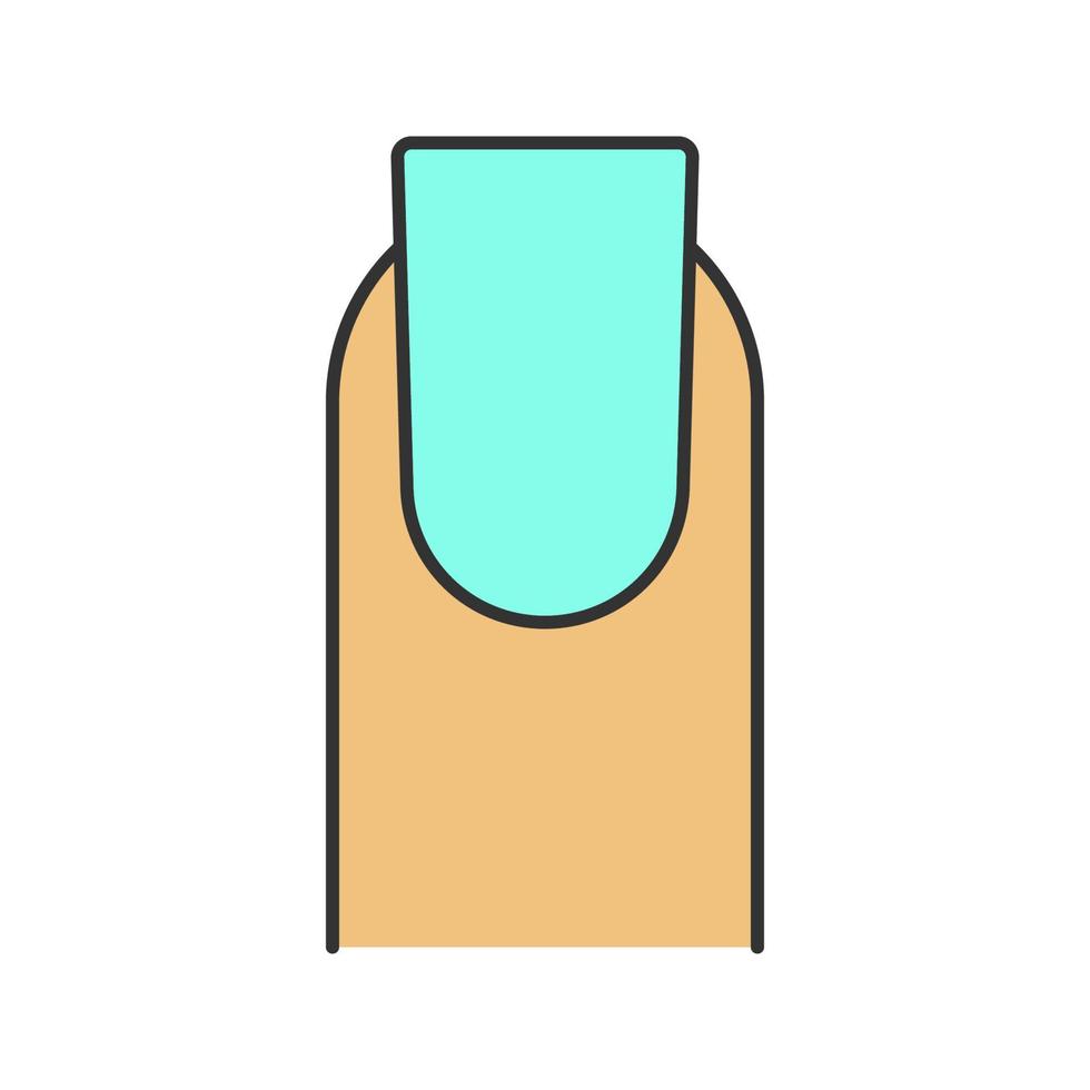 icono de color de uñas de forma cuadrada. manicura clásica. ilustración vectorial aislada vector