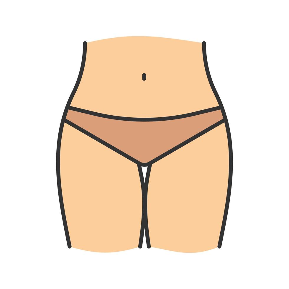 Bikini zone color icon. Isolated vector illustration