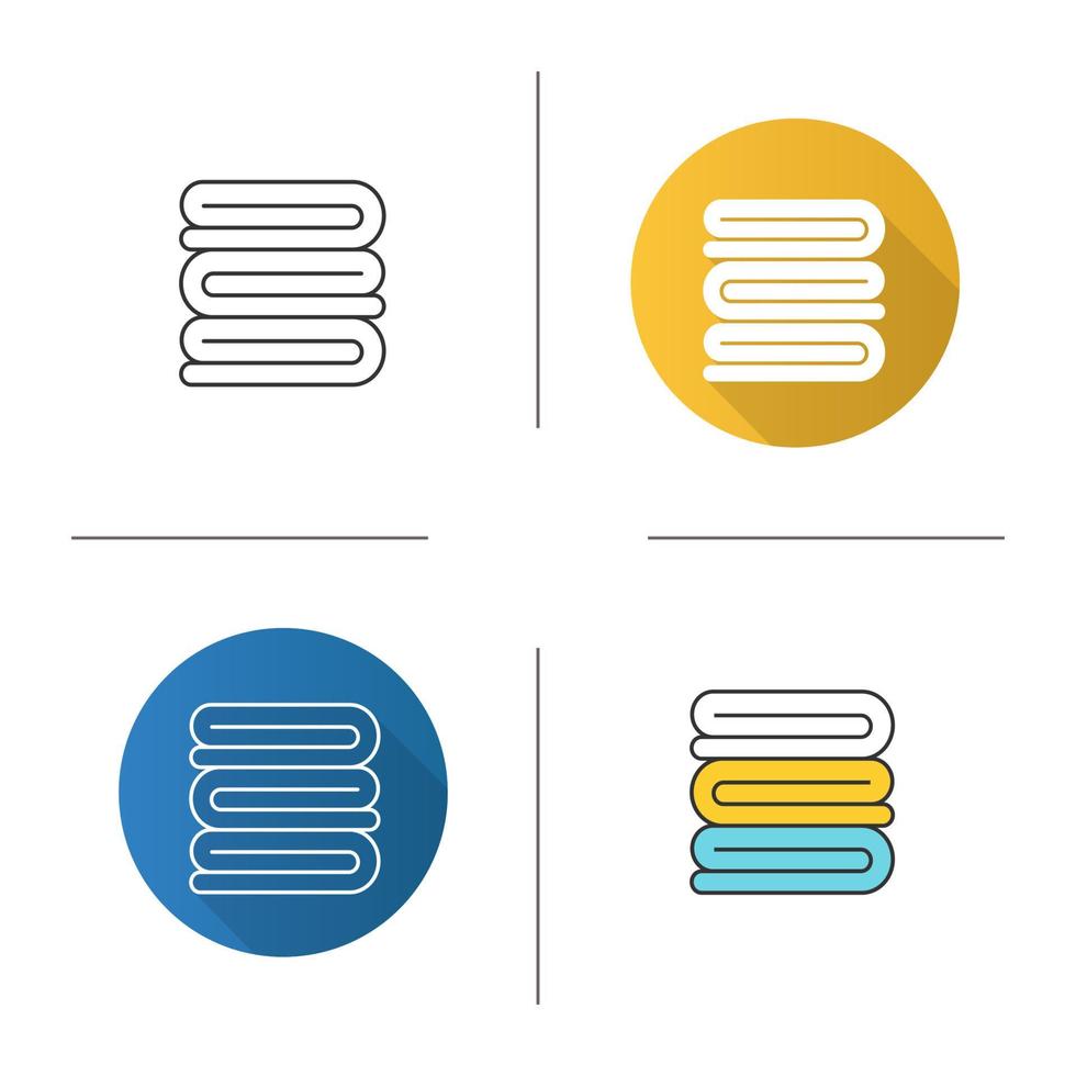 Spa salon towels icon. Flat design, linear and color styles. Isolated vector illustrations
