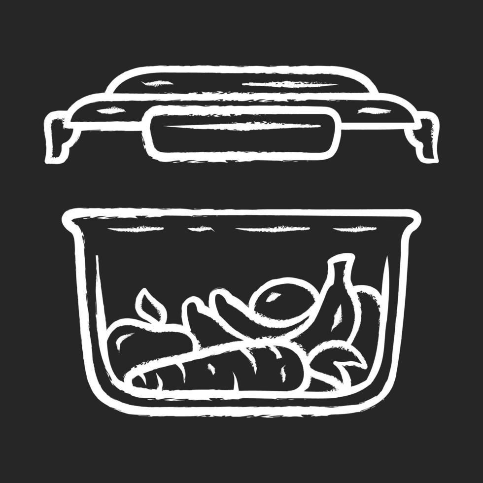 Food storage container chalk icon vector