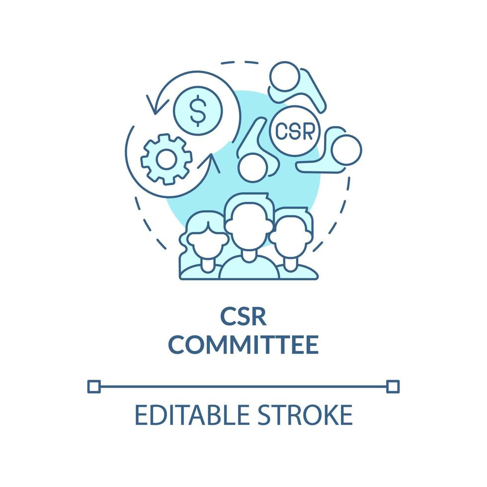 CSR committee blue concept icon vector