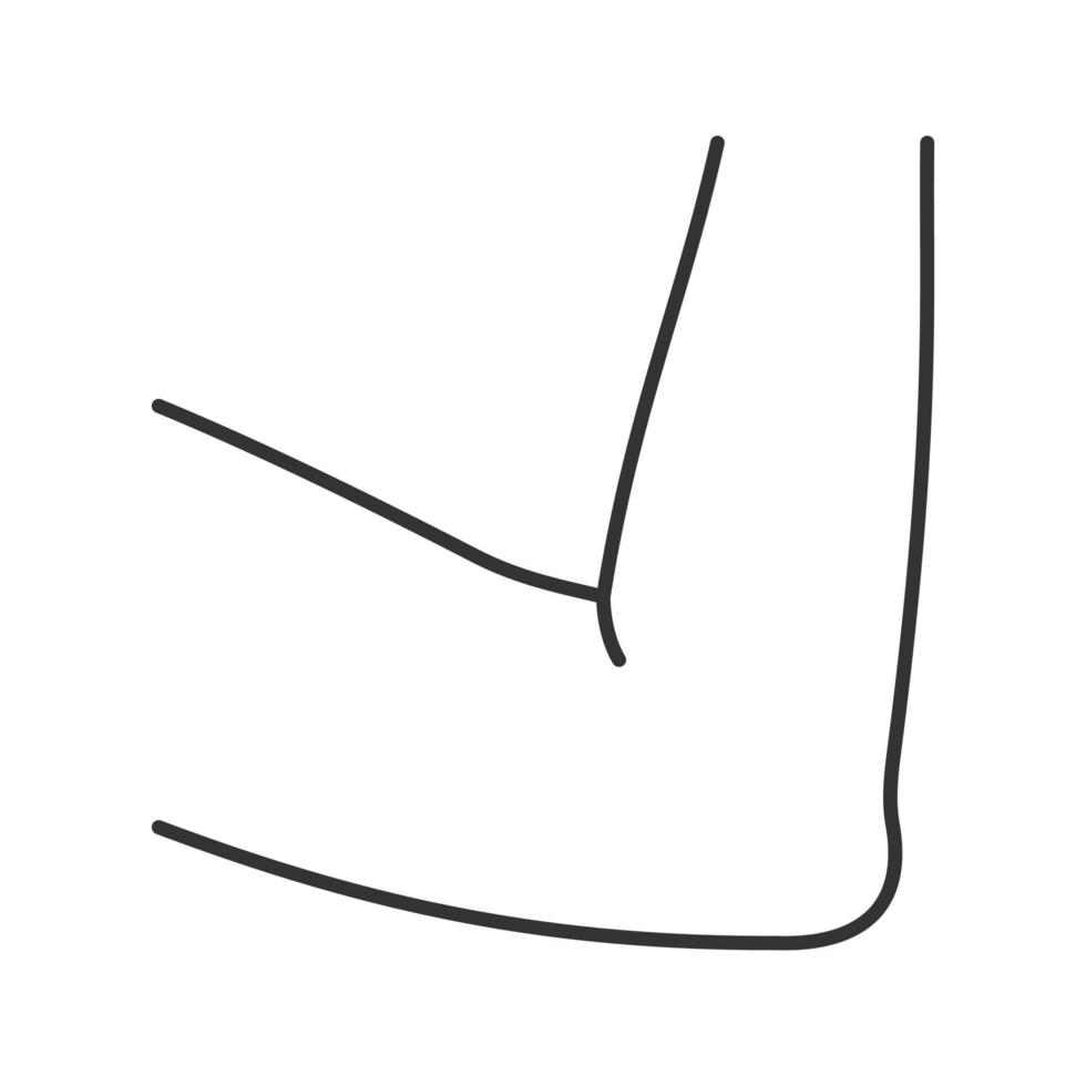 icono lineal de codo. Ilustración de línea fina. símbolo de contorno. dibujo de contorno aislado vectorial vector