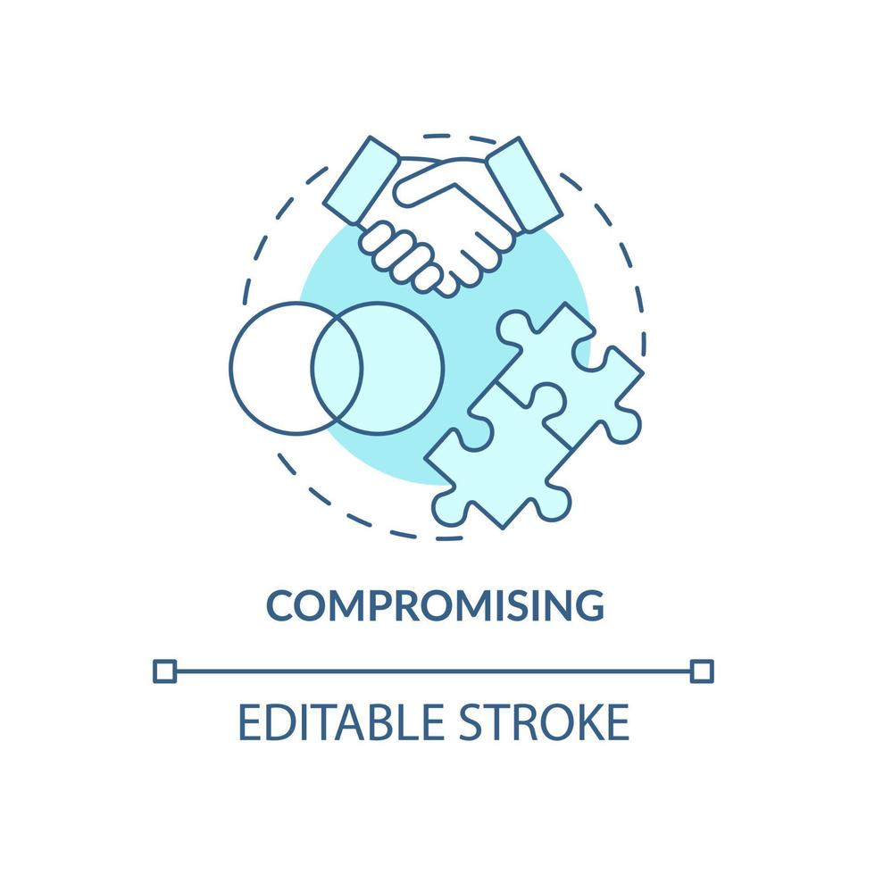 Comprometer el concepto de icono azul vector