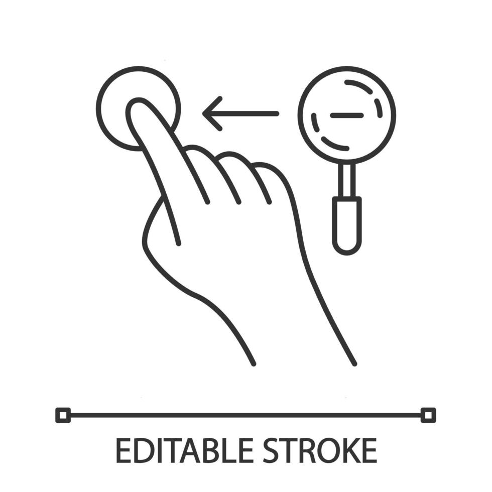 Zoom out horizontal gesture linear icon vector