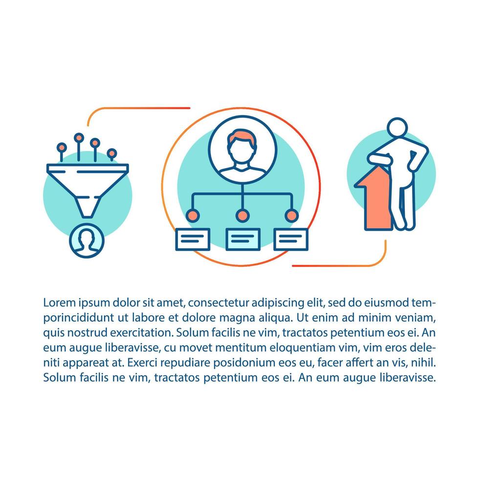 Employee abilities and skills concept linear illustration vector