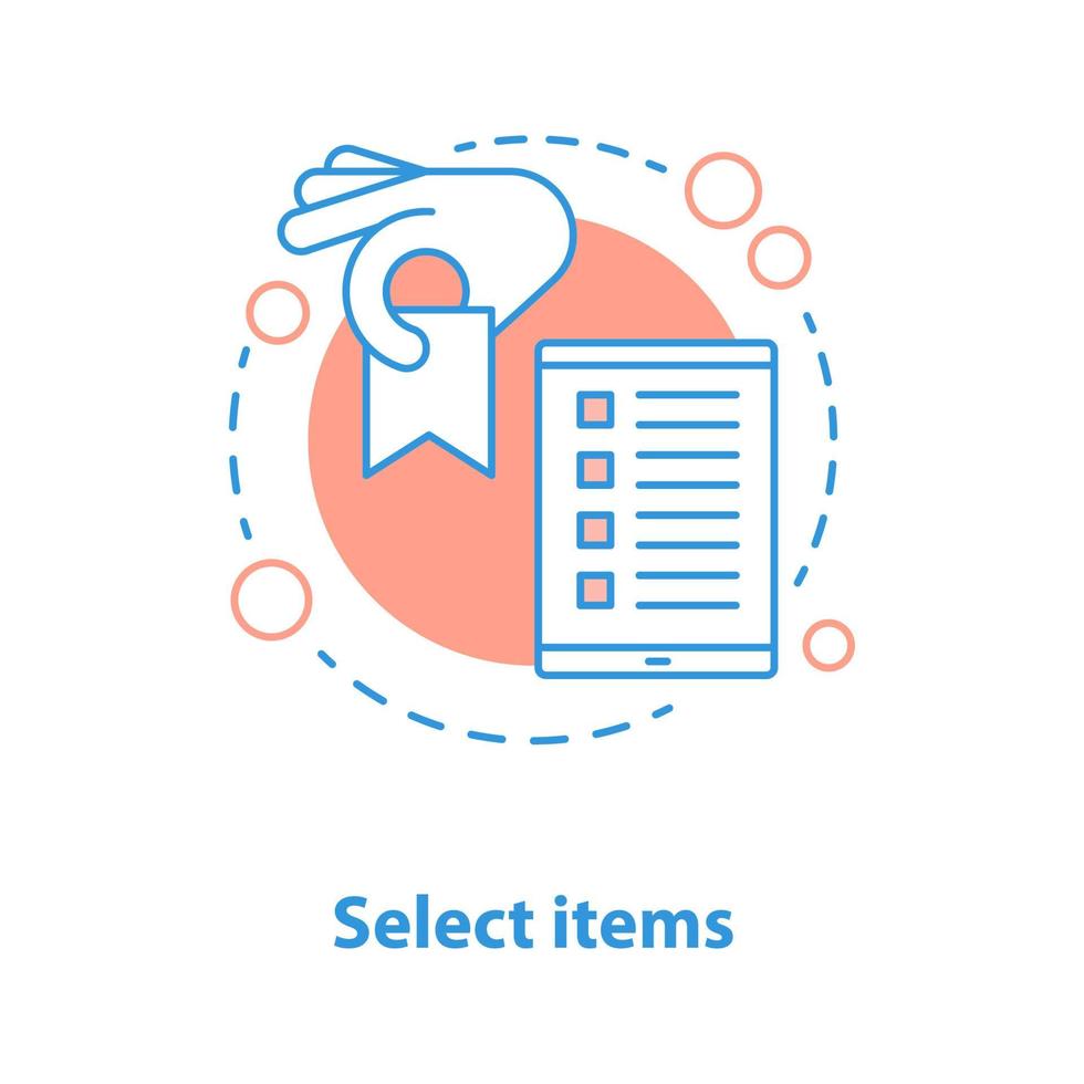Select items concept icon vector
