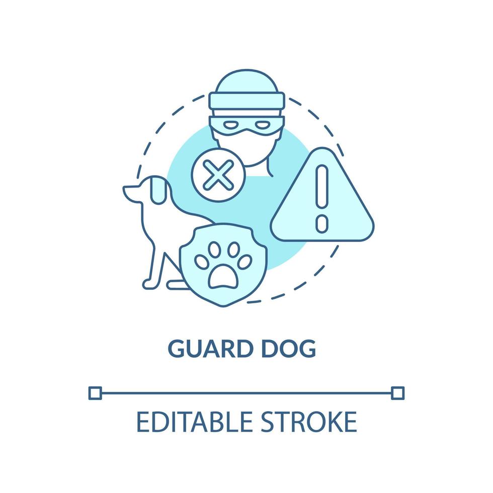 Icono de concepto azul de perro guardián vector