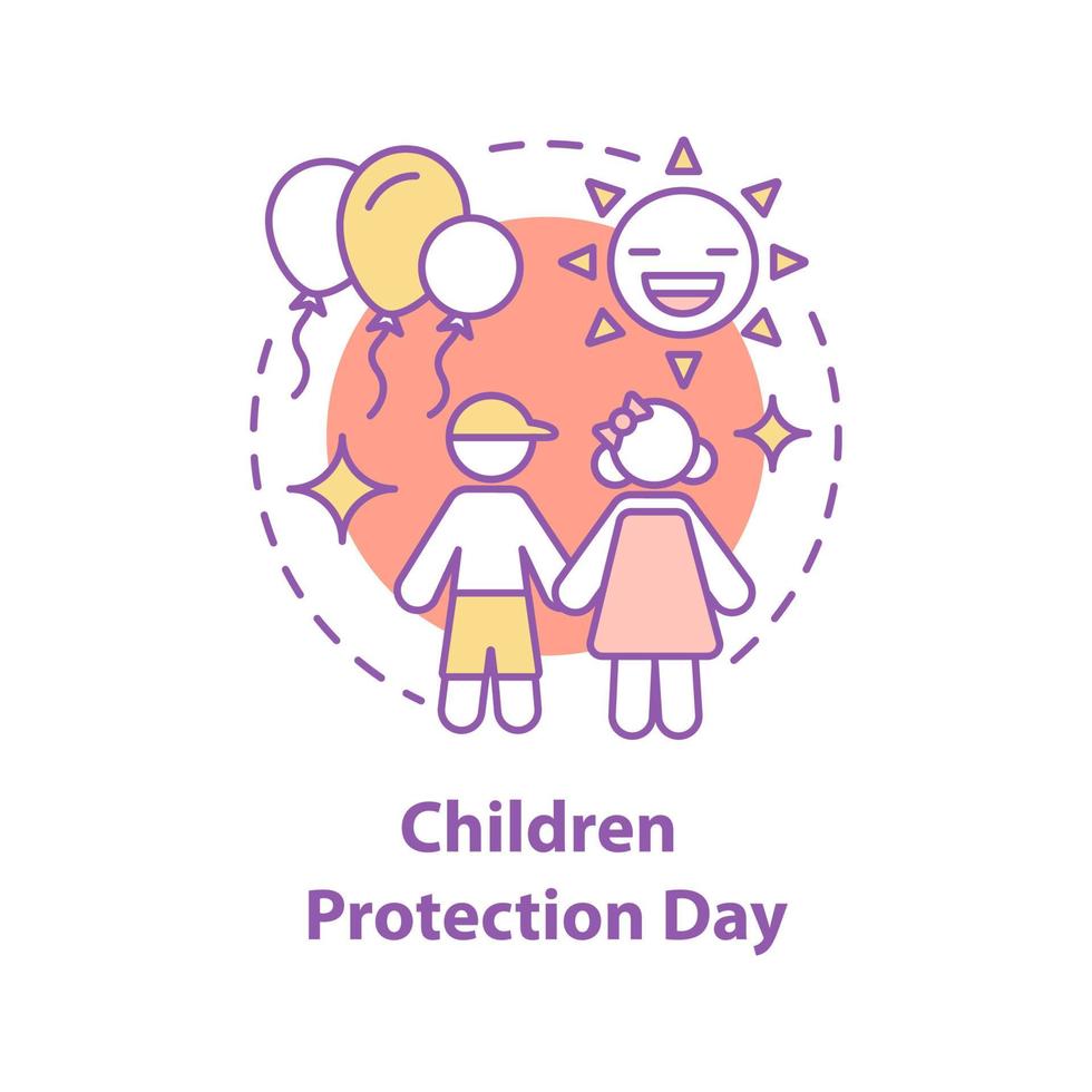Children's protection day concept icon vector