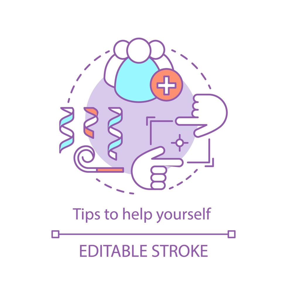 Tips to help yourself concept icon vector