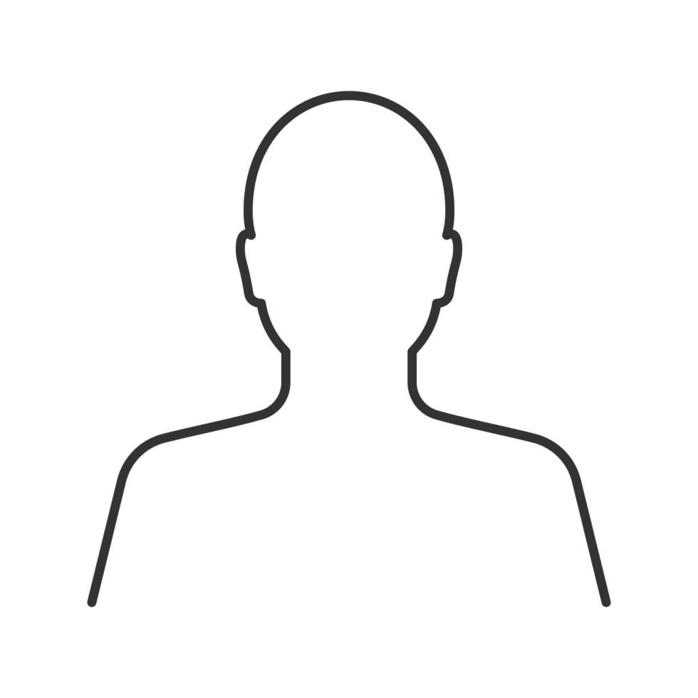 User linear icon. Human head. Thin line illustration. Profile contour symbol. Vector isolated outline drawing