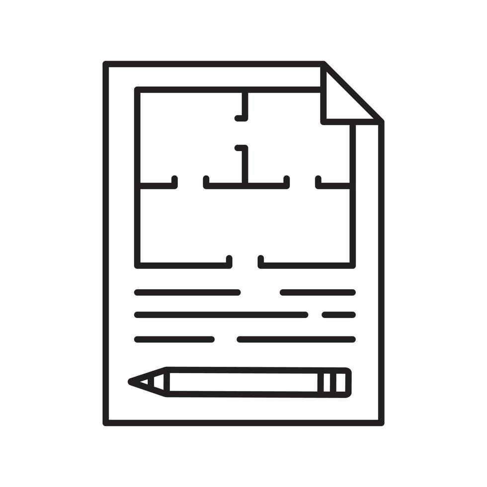 Floor plan linear icon. Thin line illustration. Flat blueprint. Contour symbol. Vector isolated outline drawing