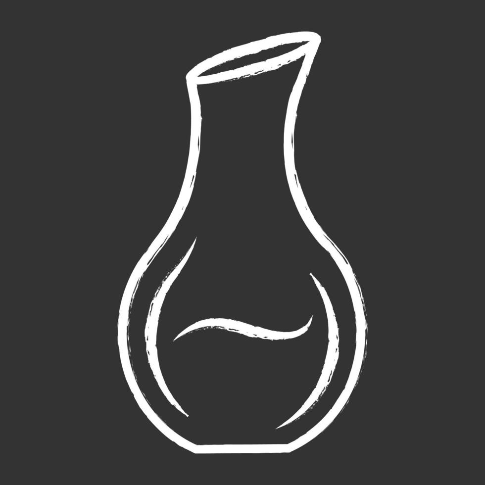 Sparkling wine service chalk icon. Decorative decanter with alcohol beverage. Aperitif drink. Bar, restaurant, winery. Glassware, tableware. Isolated vector chalkboard illustration