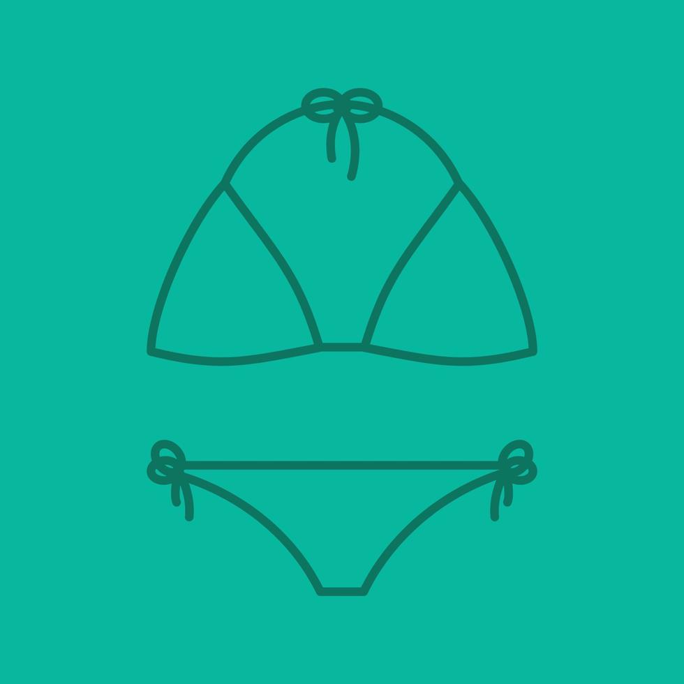 icono lineal de traje de baño. traje de baño bikini. símbolos de contorno de línea fina sobre fondo de color. ilustración vectorial vector