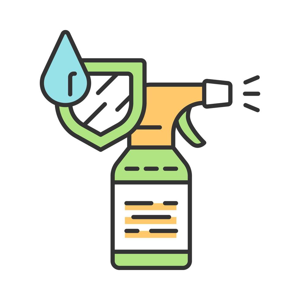 icono de color de botella de spray a prueba de agua vector