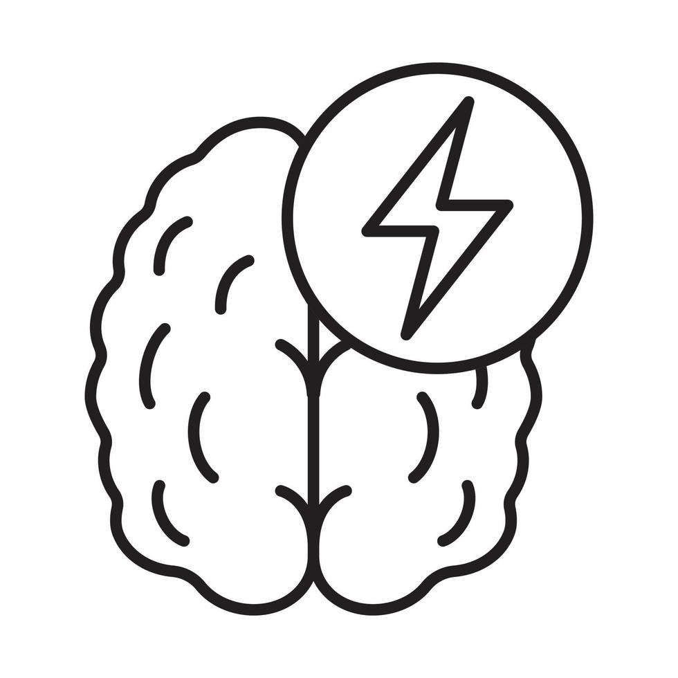 icono lineal de trazo. Ilustración de línea fina. cerebro humano. símbolo de contorno de hemorragia cerebral. dibujo de contorno aislado vectorial vector