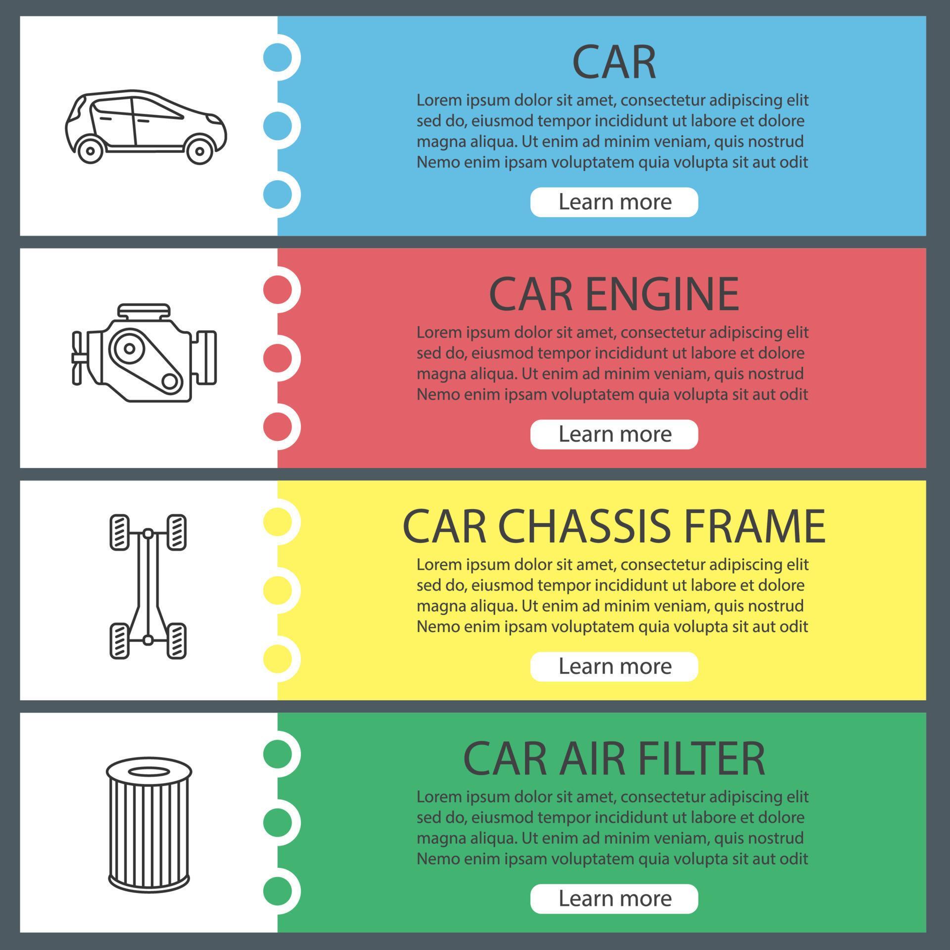 Auto workshop web banner templates set 3762044 Vector Art at Vecteezy