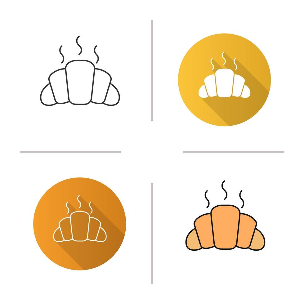 Fresh croissant icon vector