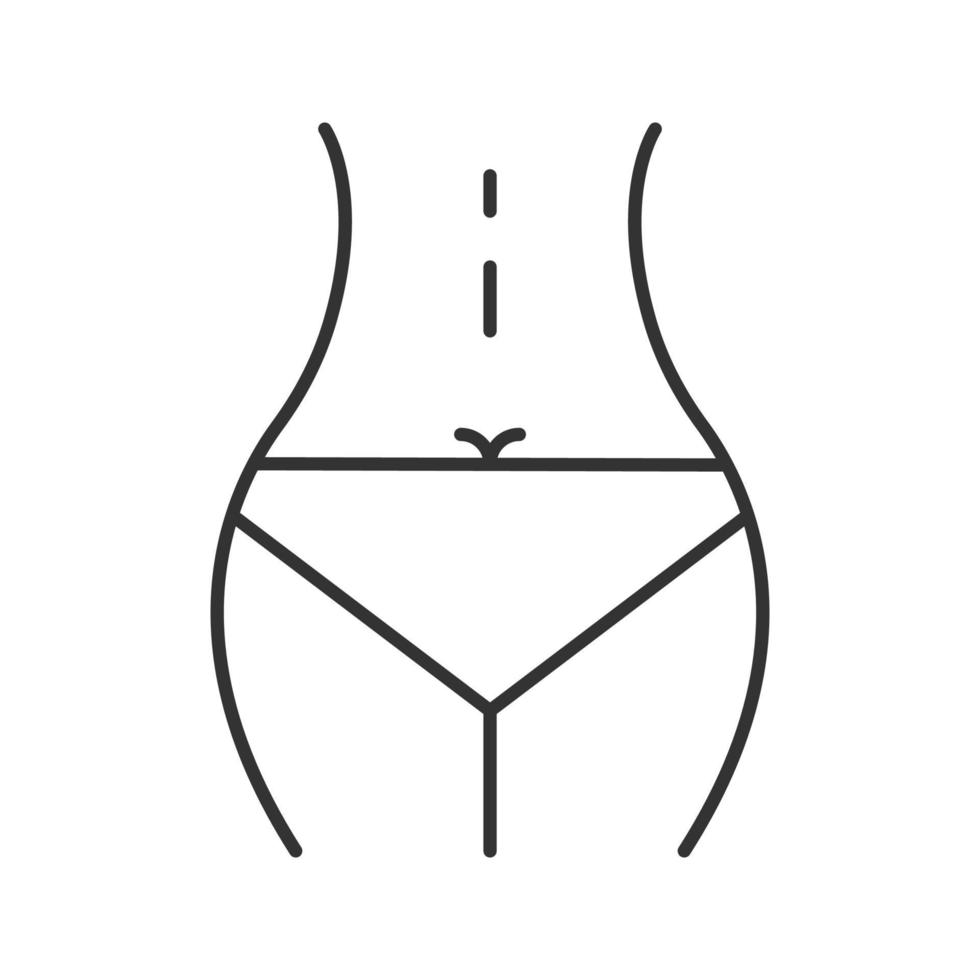 Woman's waist linear icon. Thin line illustration. Contour symbol. Vector isolated outline drawing