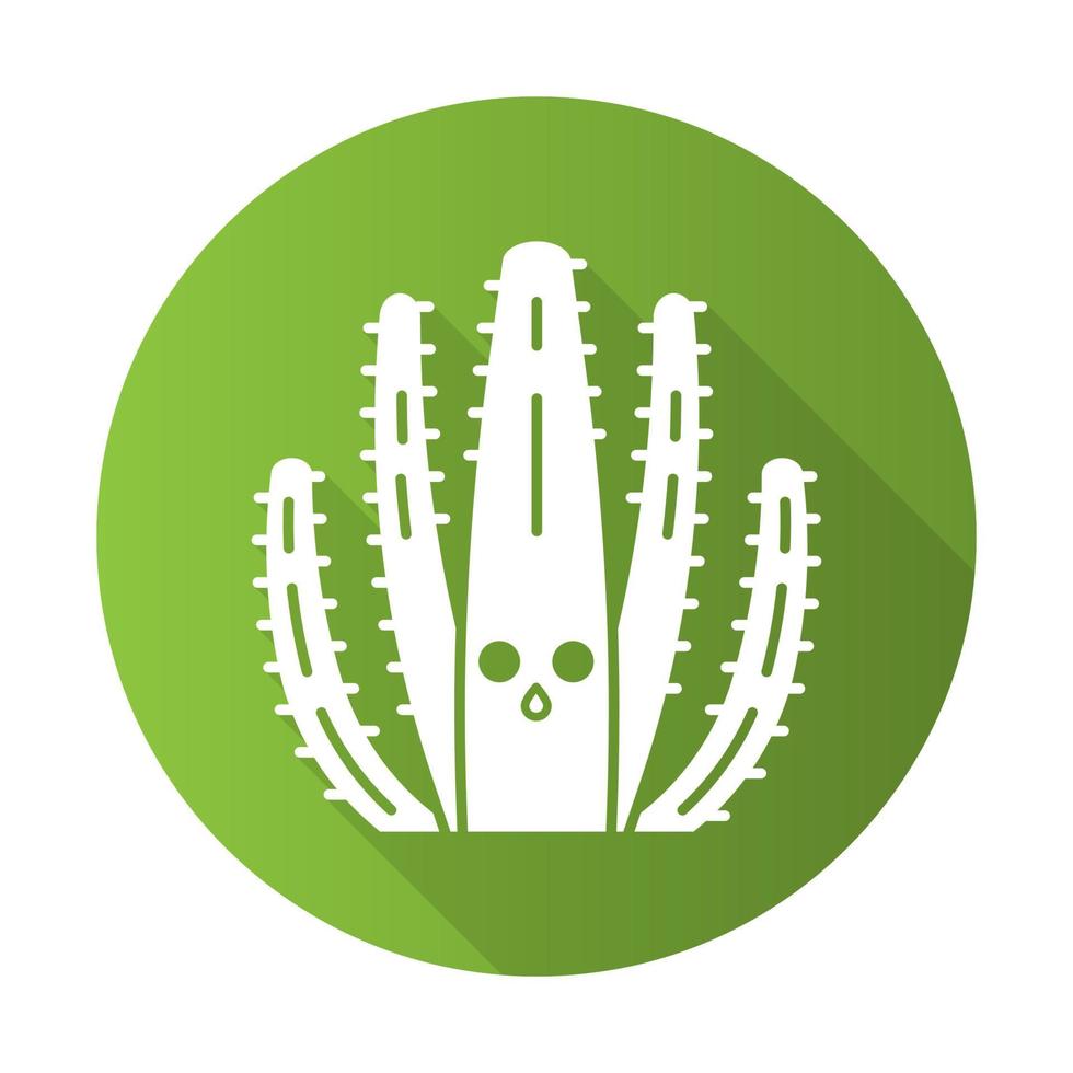 Organ pipe cactus flat design long shadow glyph icon vector