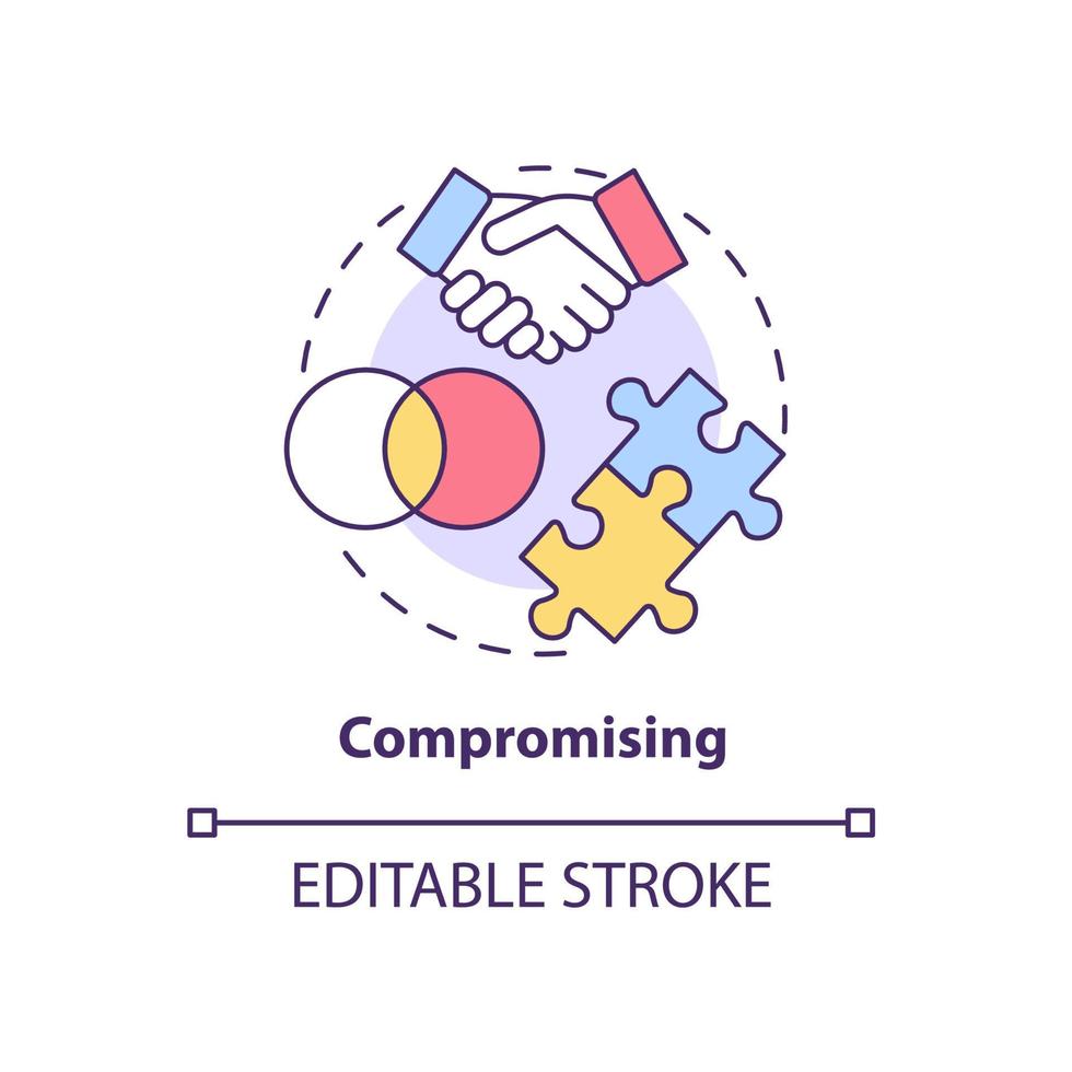 Compromising concept icon vector