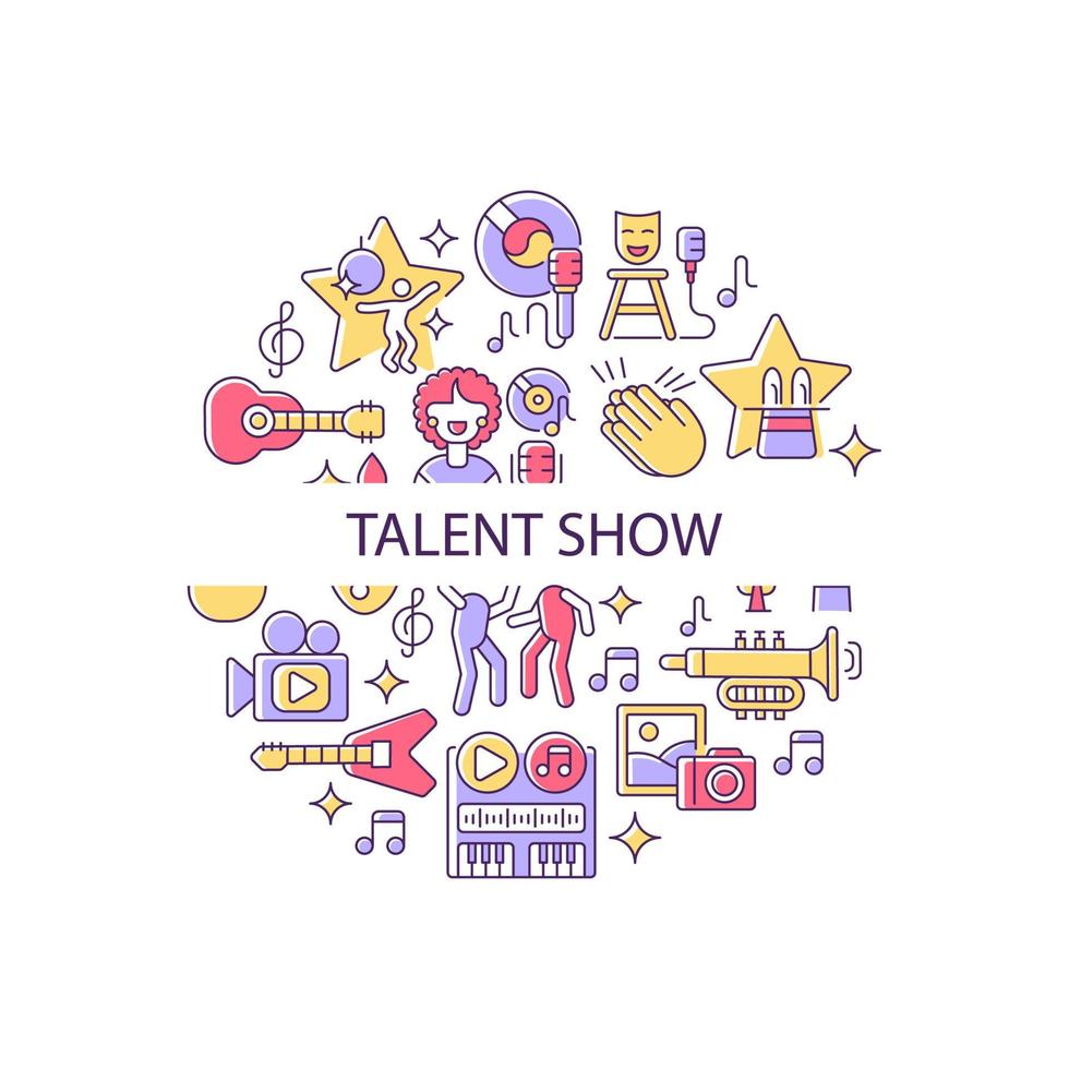 Talent show abstract color concept layout with headline vector