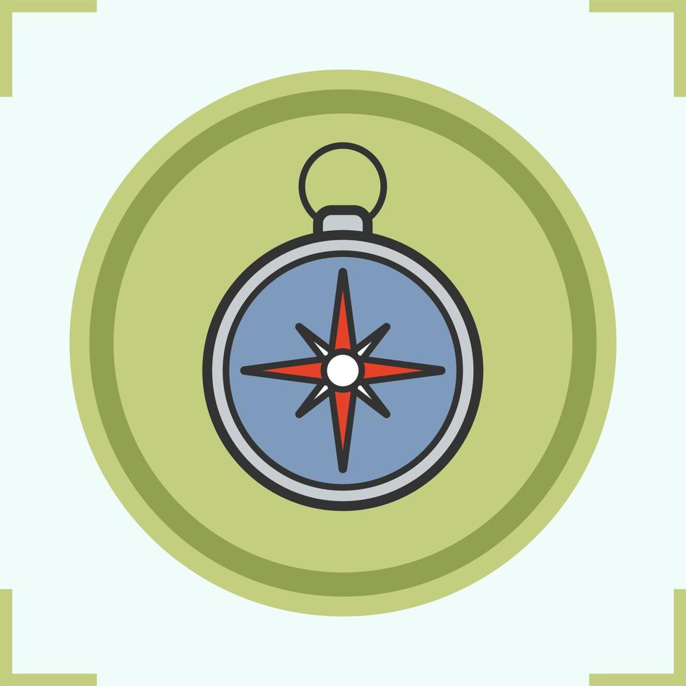 Compass color icon. Isolated vector illustration