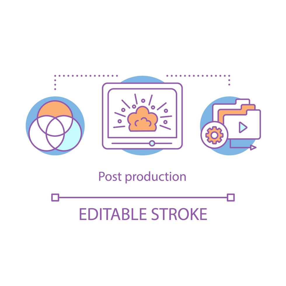 Video post production concept icon vector
