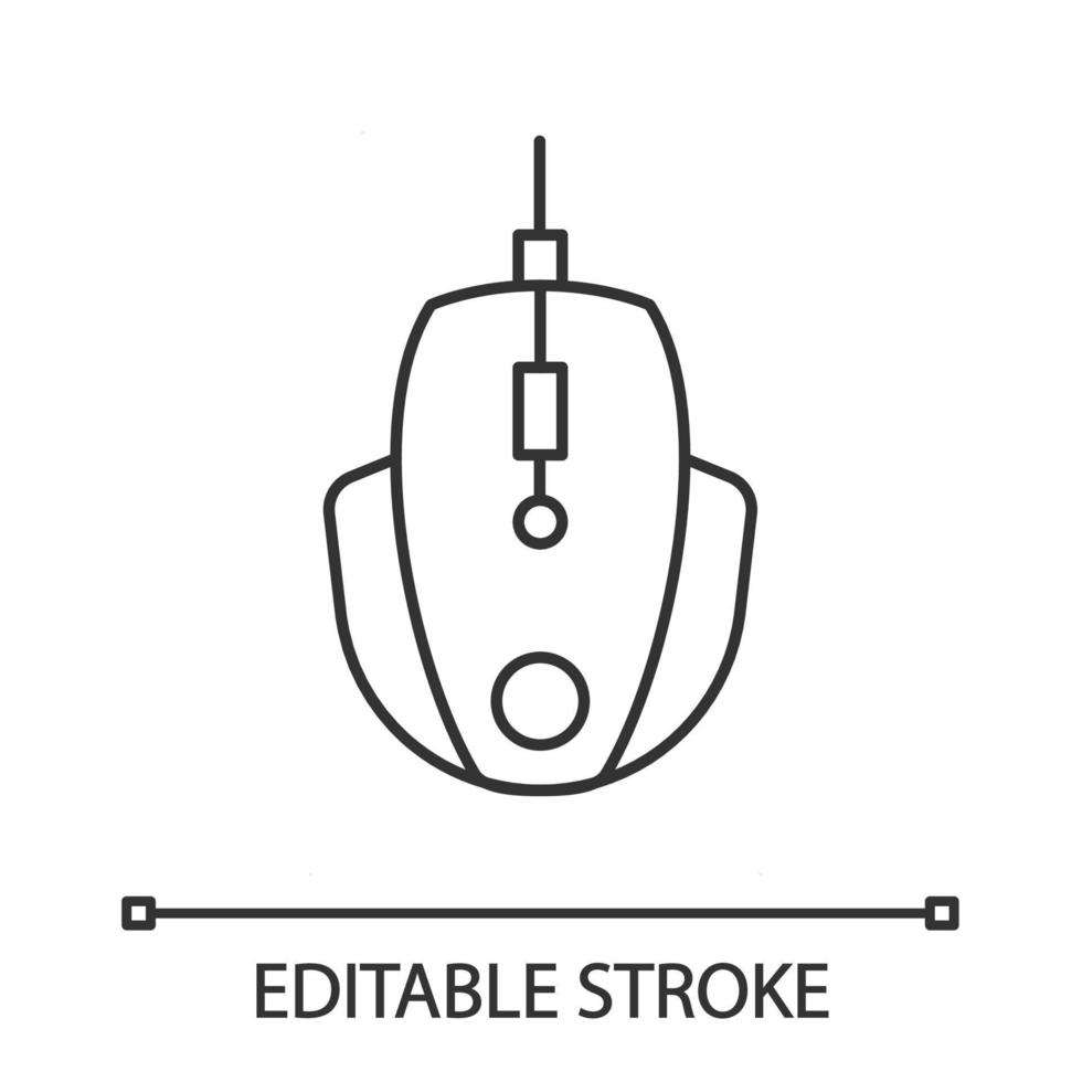 Gaming mouse linear icon vector
