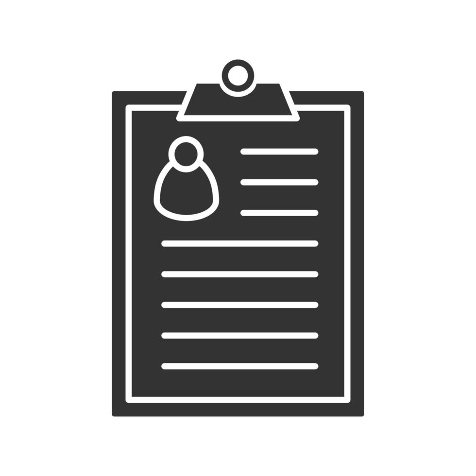 Patient card glyph icon vector