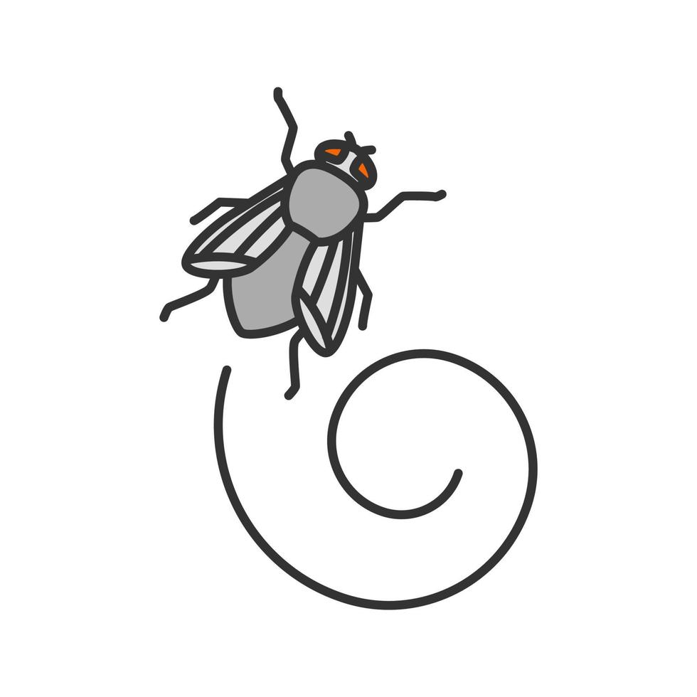 icono de color de mosca doméstica. musca domestica. mosca insecto. ilustración vectorial aislada vector