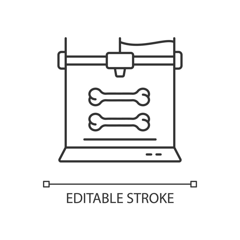 3d bone models printing linear icon vector