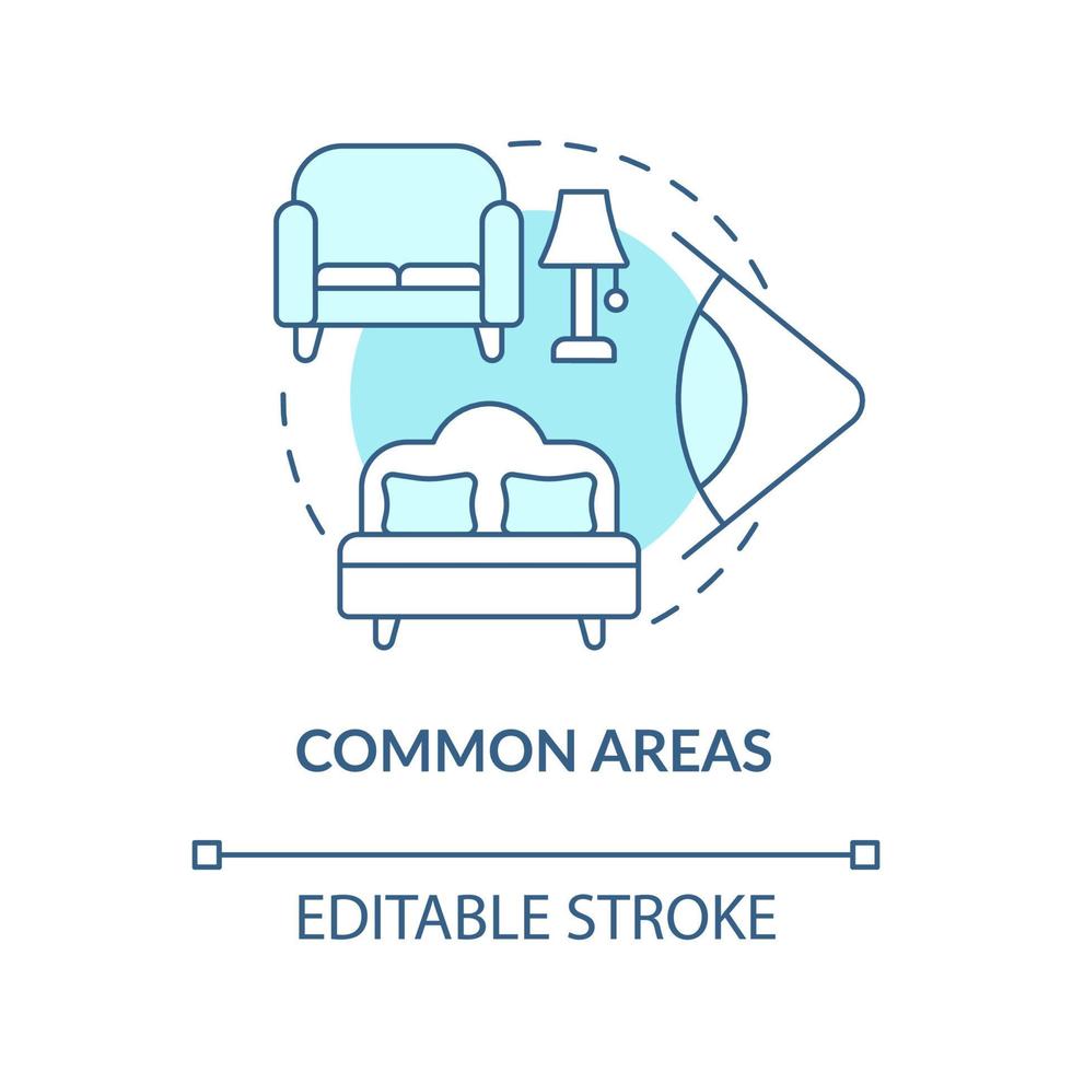 Common areas blue concept icon vector