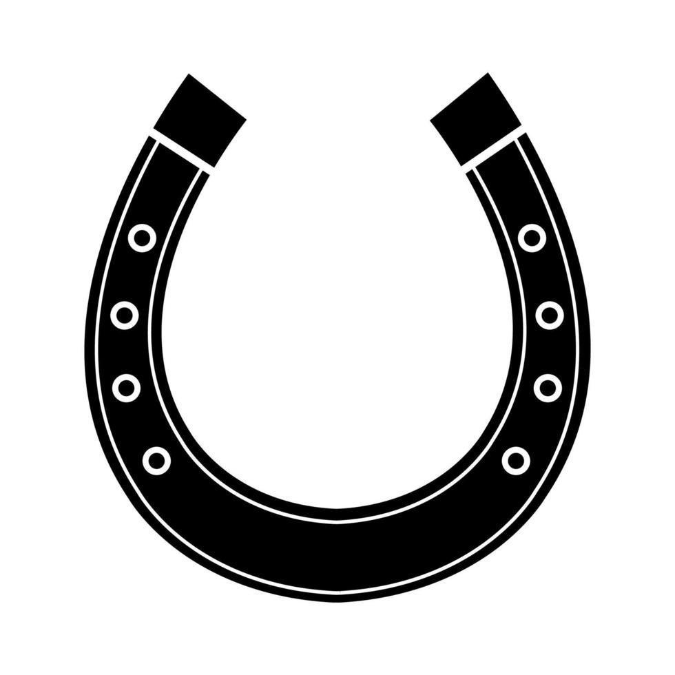 Horseshoe icon. Silhouette symbol. Negative space. Vector isolated illustration