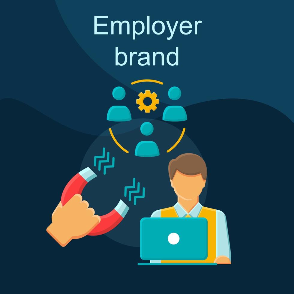 Employer brand flat concept vector icon