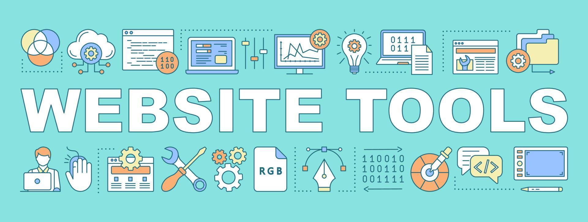 Website tools word concepts banner vector
