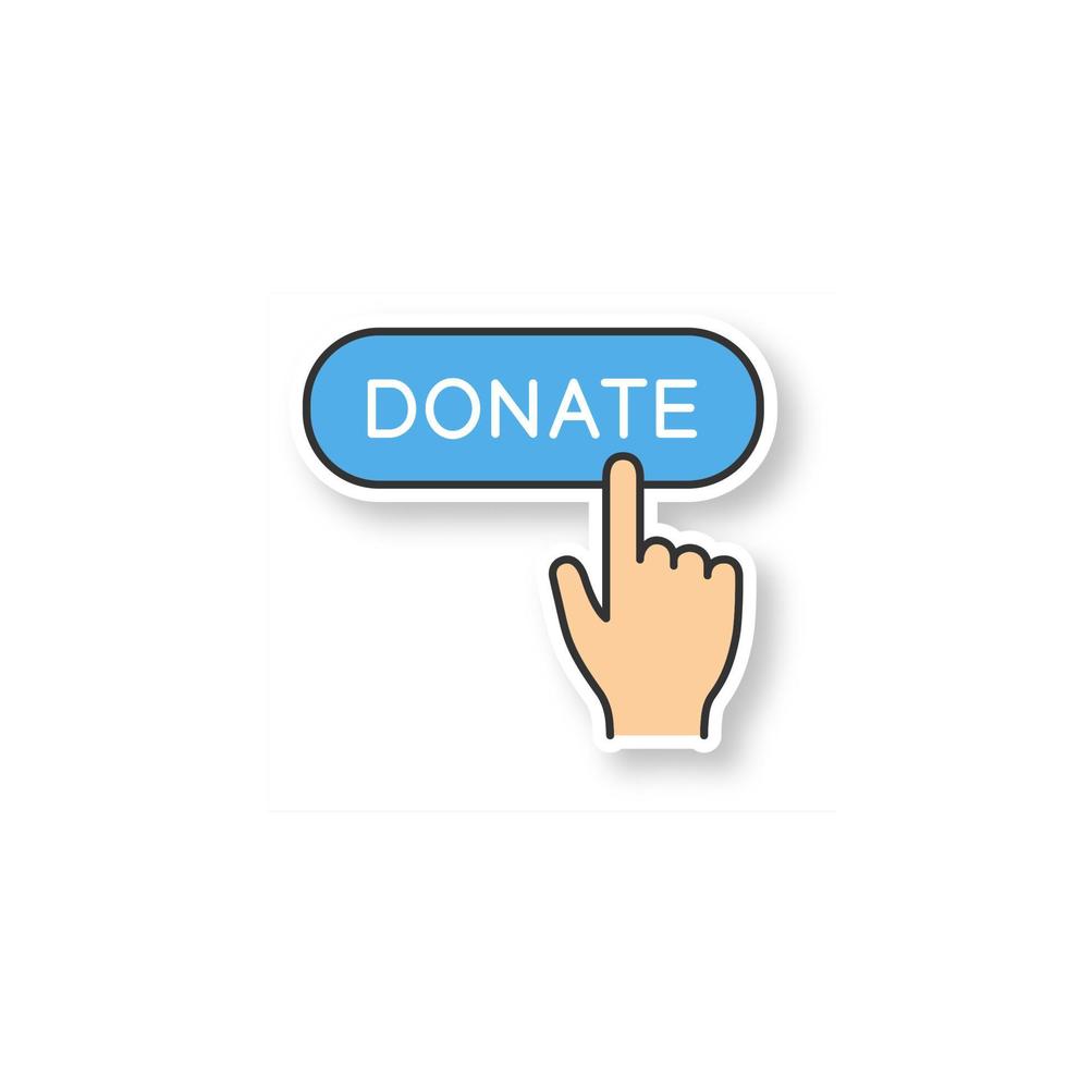 Donate button click patch vector