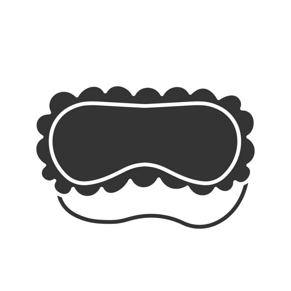 Sleeping mask glyph icon. Silhouette symbol. Dense bandage on eyes. Negative space. Vector isolated illustration