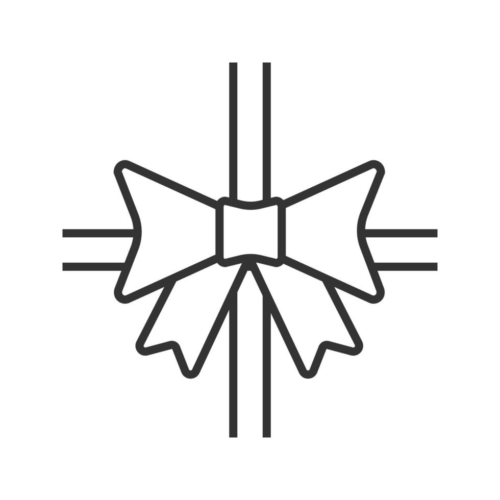 Bow linear icon. Thin line illustration. Contour symbol. Vector isolated outline drawing