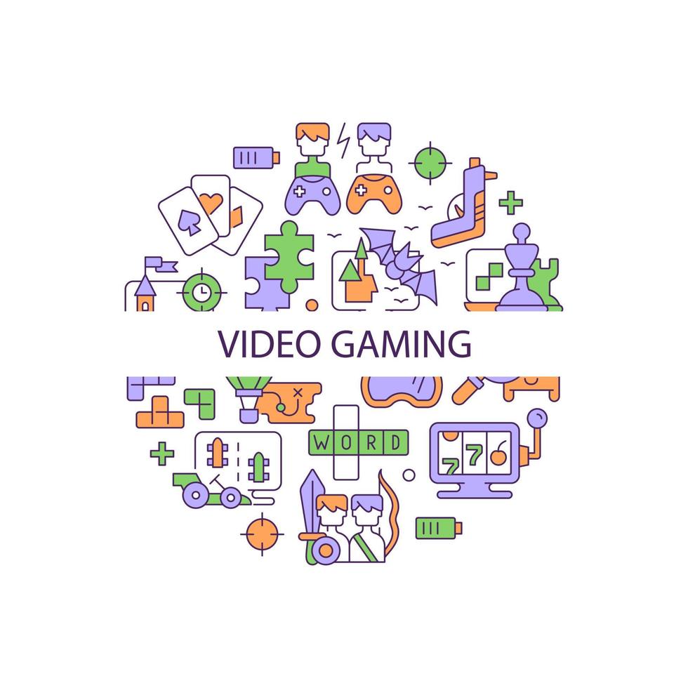 Video game abstract color concept layout with headline vector