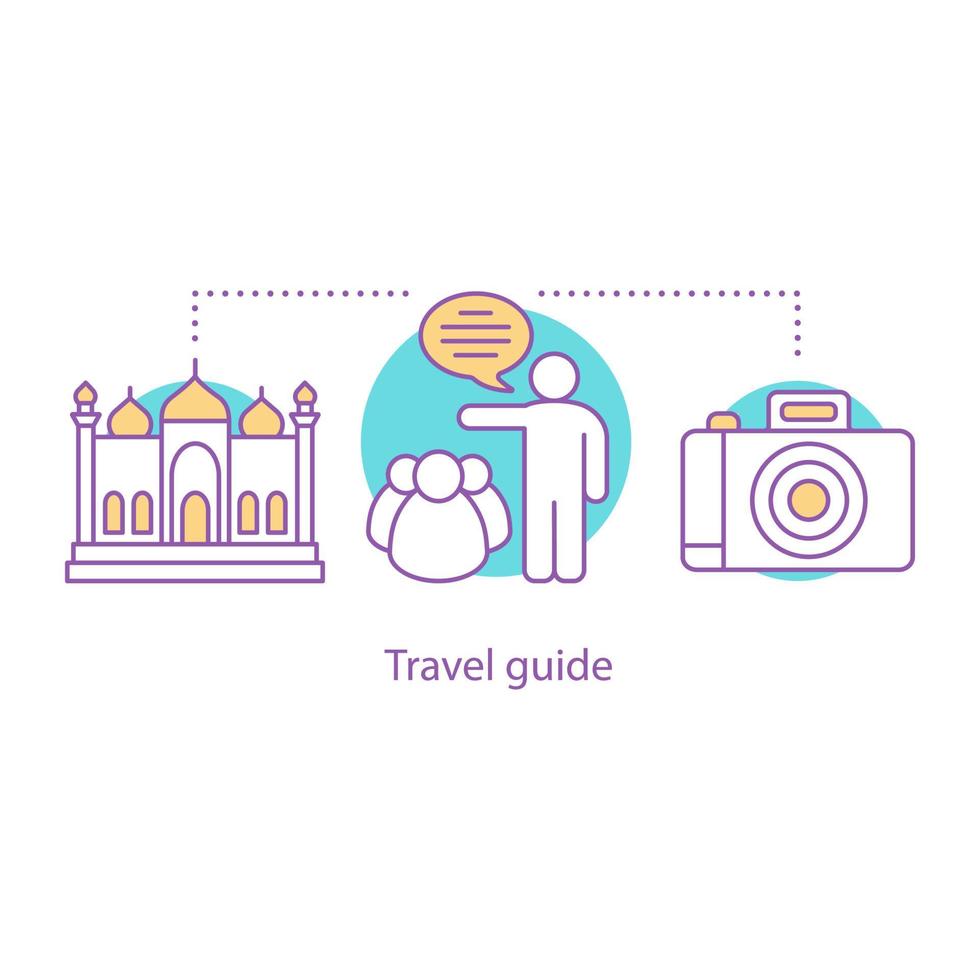 Travel guide concept icon vector