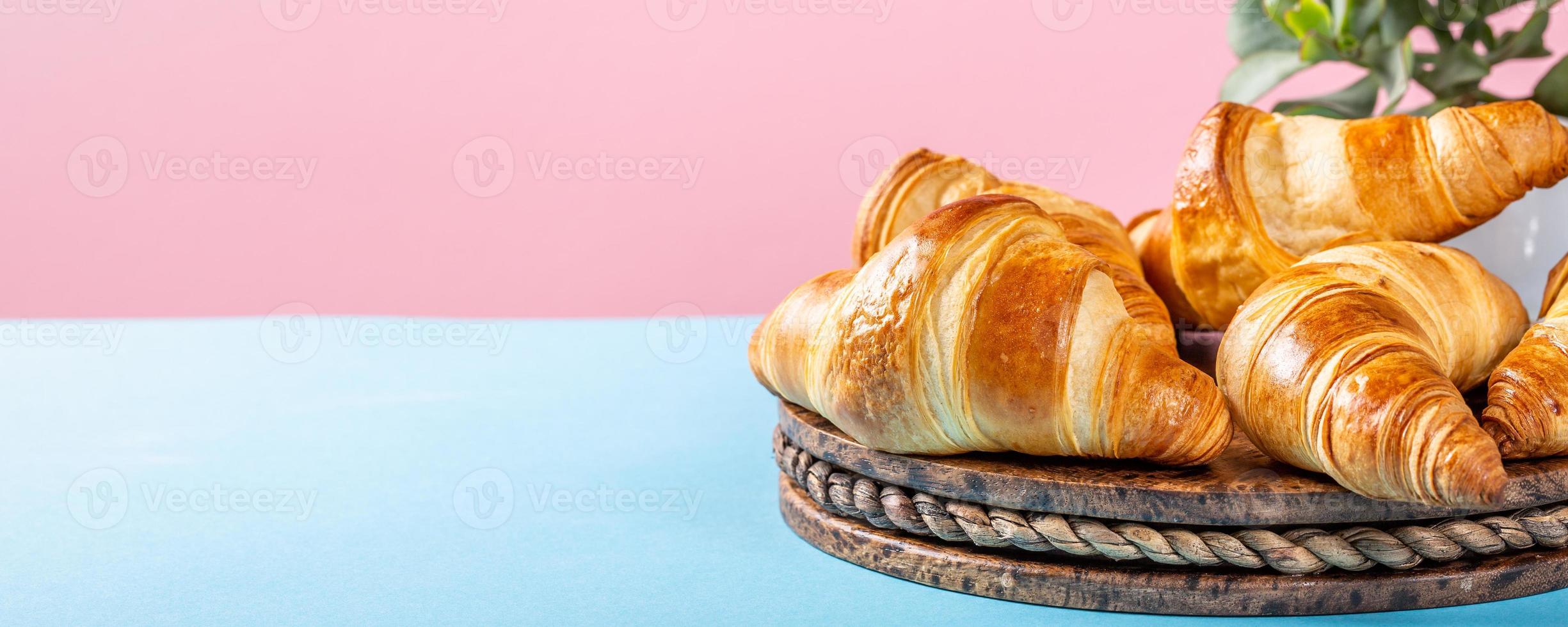 Freshly baked croissants photo