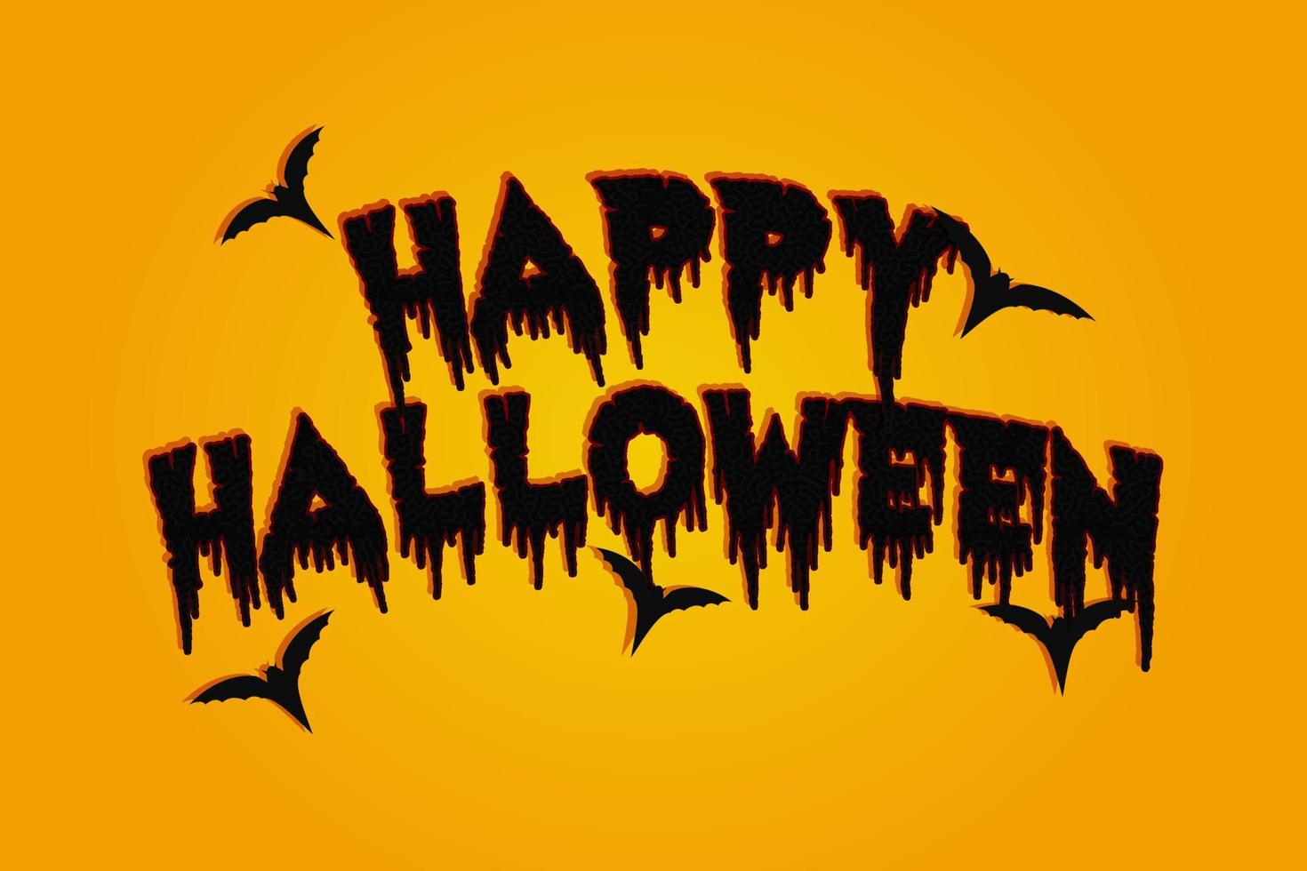 Happy halloween vector illustration. Happy halloween text effect for background, cover invitation card.