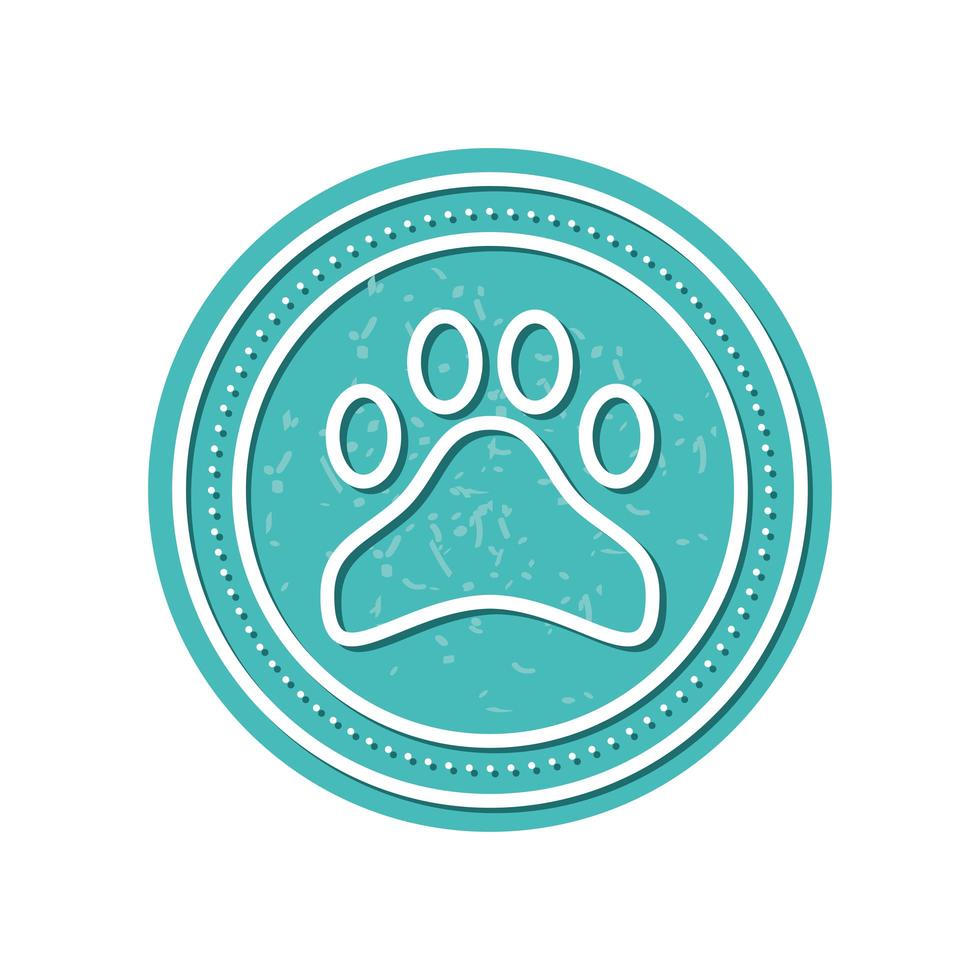 pet paw badge vector