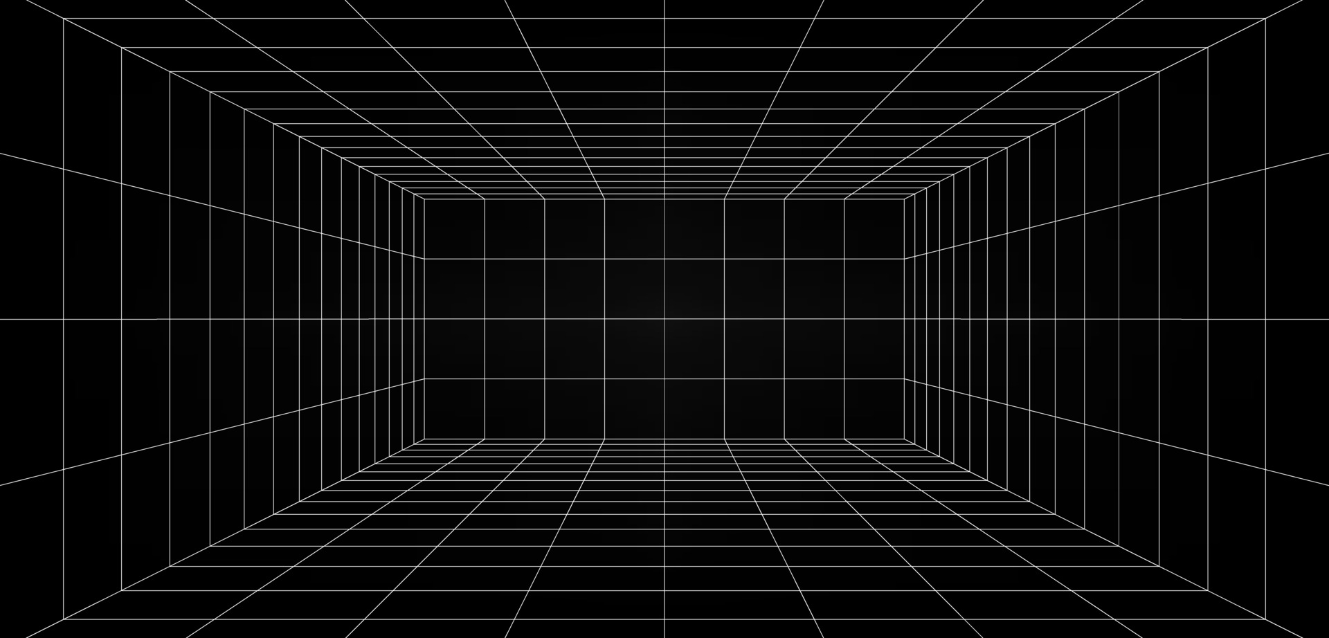 Empty futuristic digital box room grey-black background with white grid