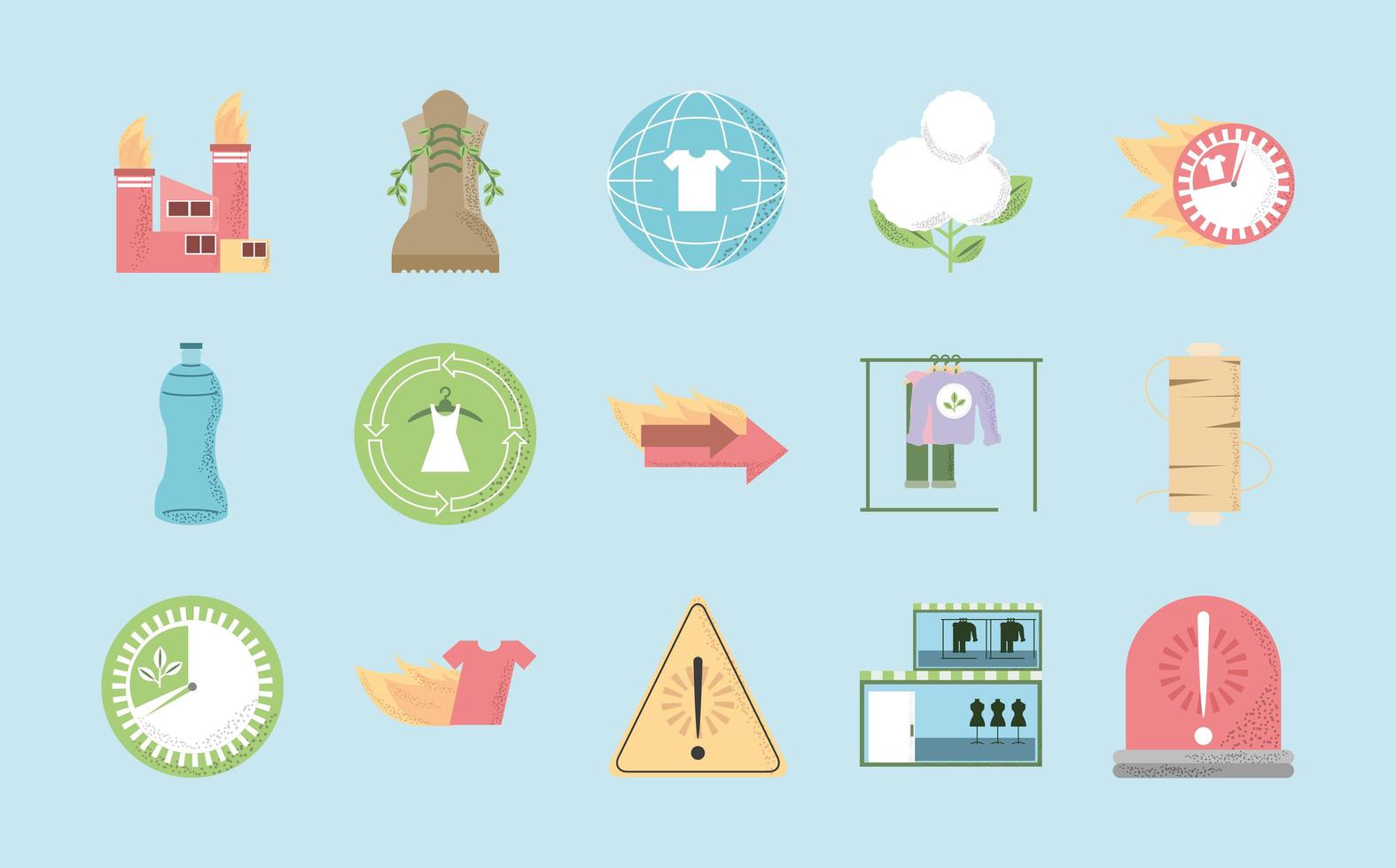 slow and fast fashion set vector