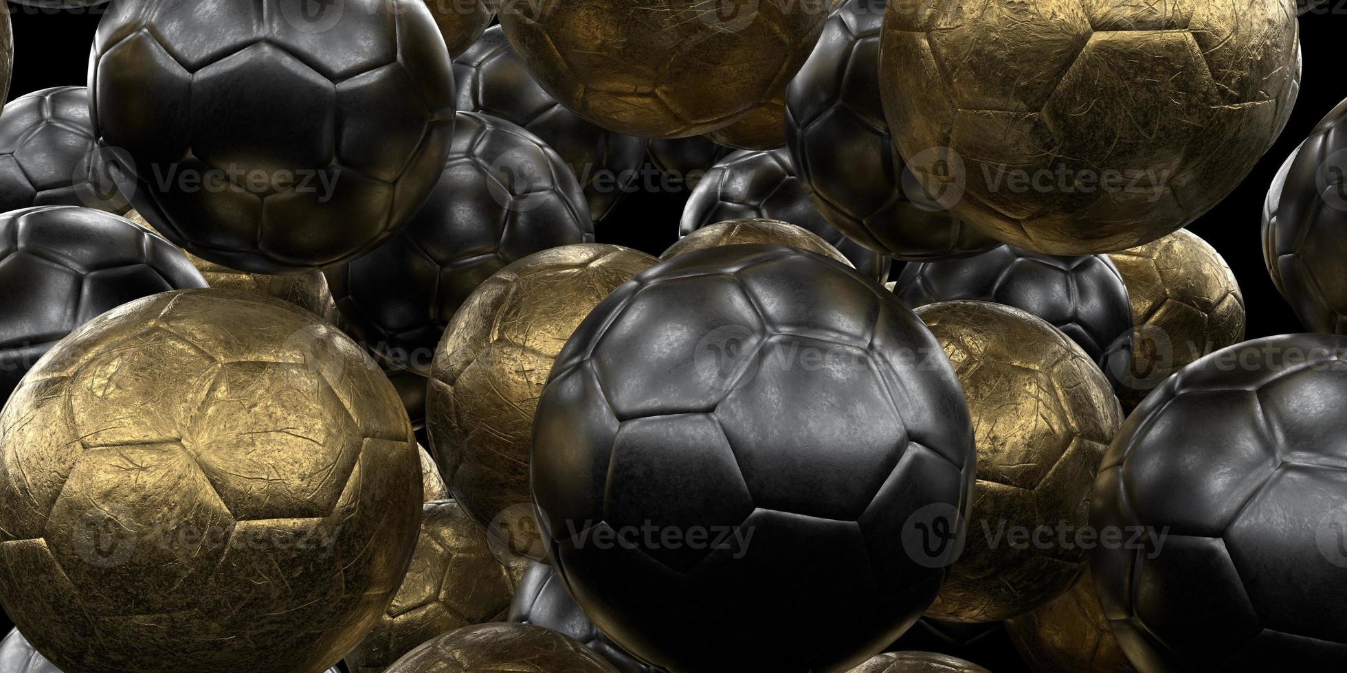 Soccer balls metal background isolated 3d render v.1 photo