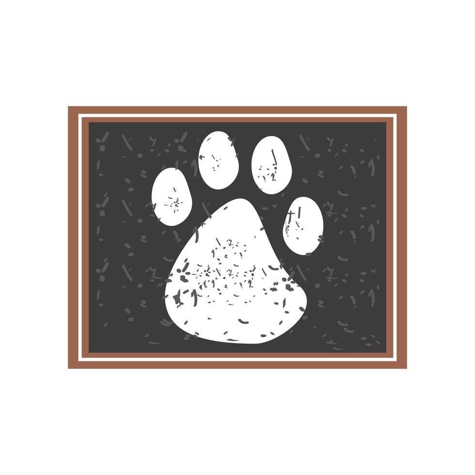 pet paw in board vector