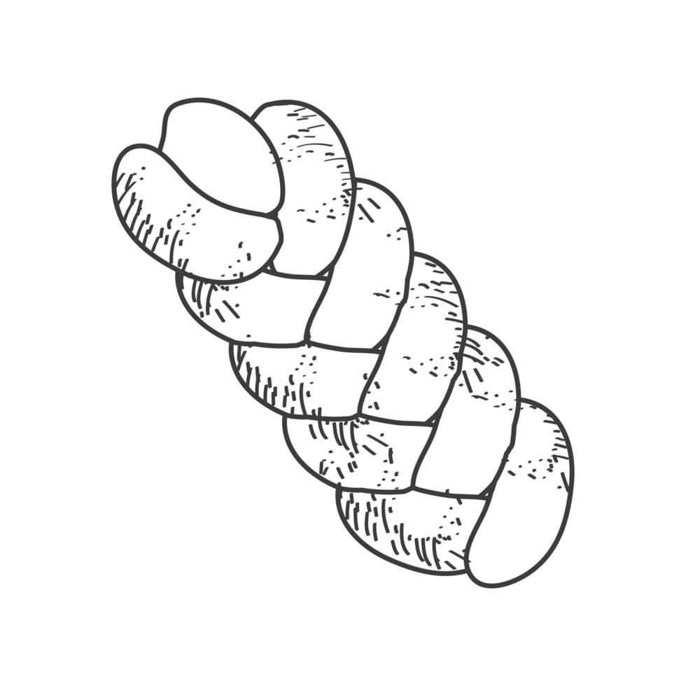 braid bread sketch vector